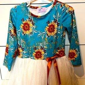 2T sunflower tulle dress